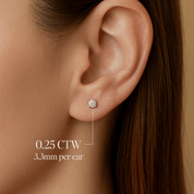 Round Natural Diamond Stud Earrings