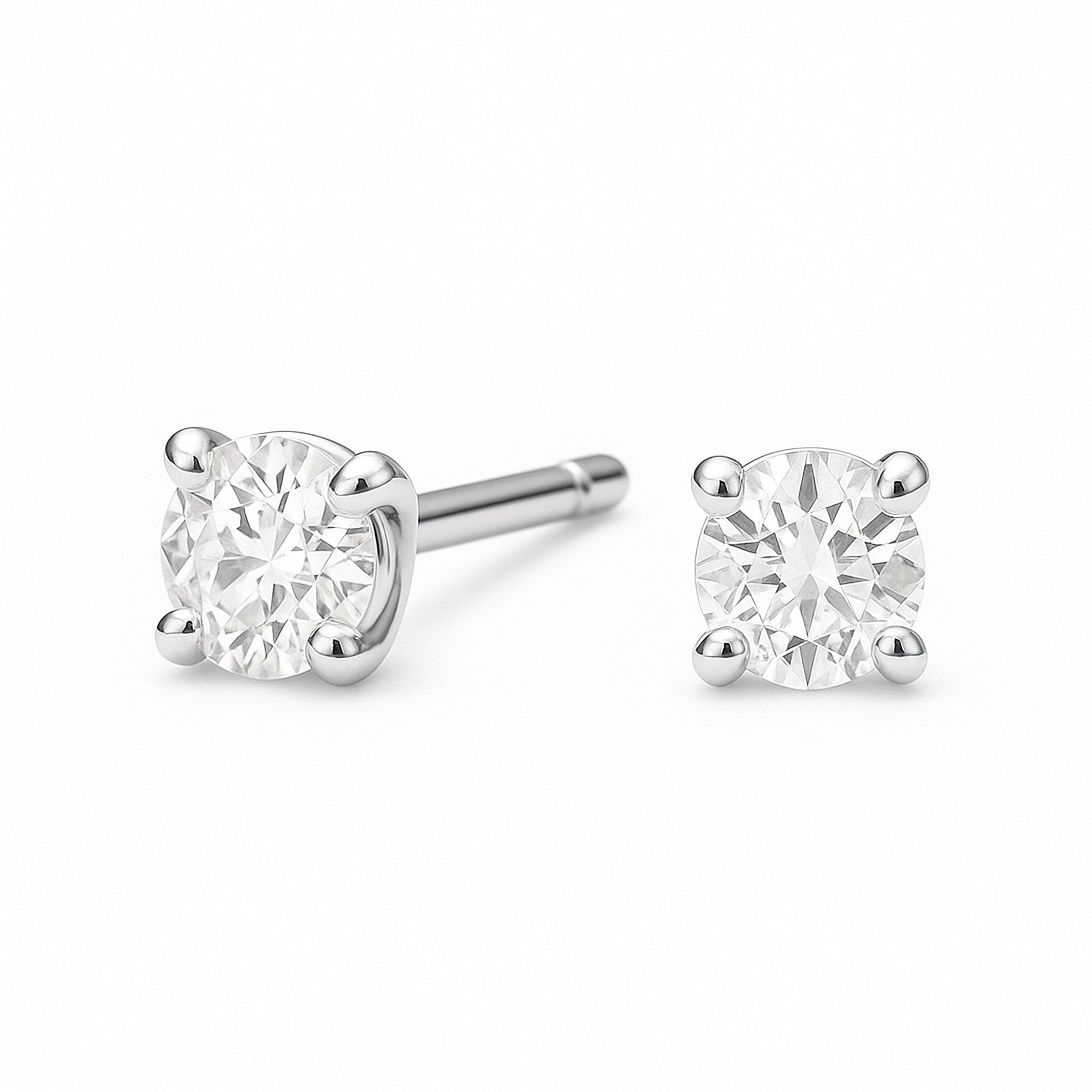 Round Natural Diamond Stud Earrings - Iris + Mill