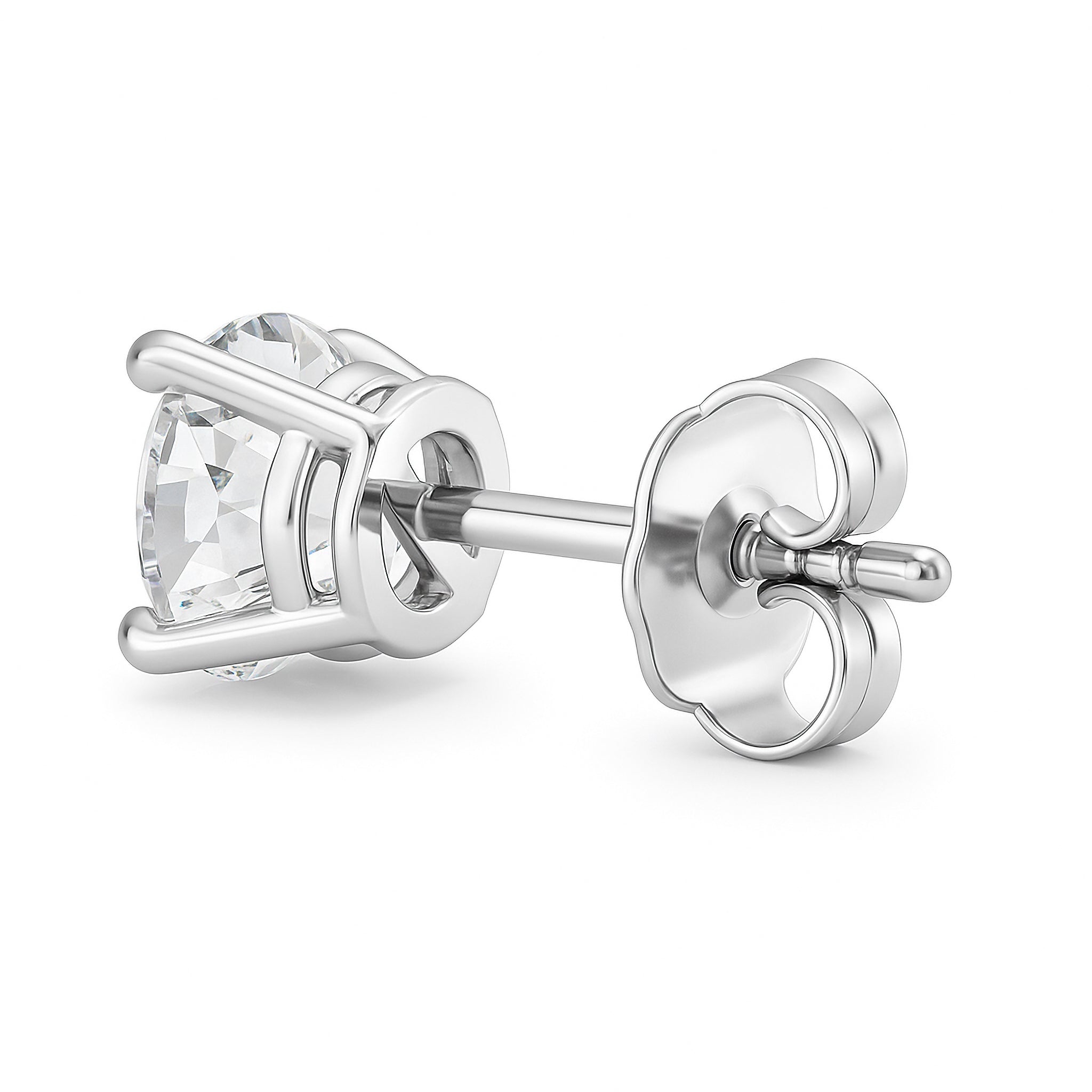 14K gold diamond stud earring with secure back, timeless fine jewelry for everyday wear