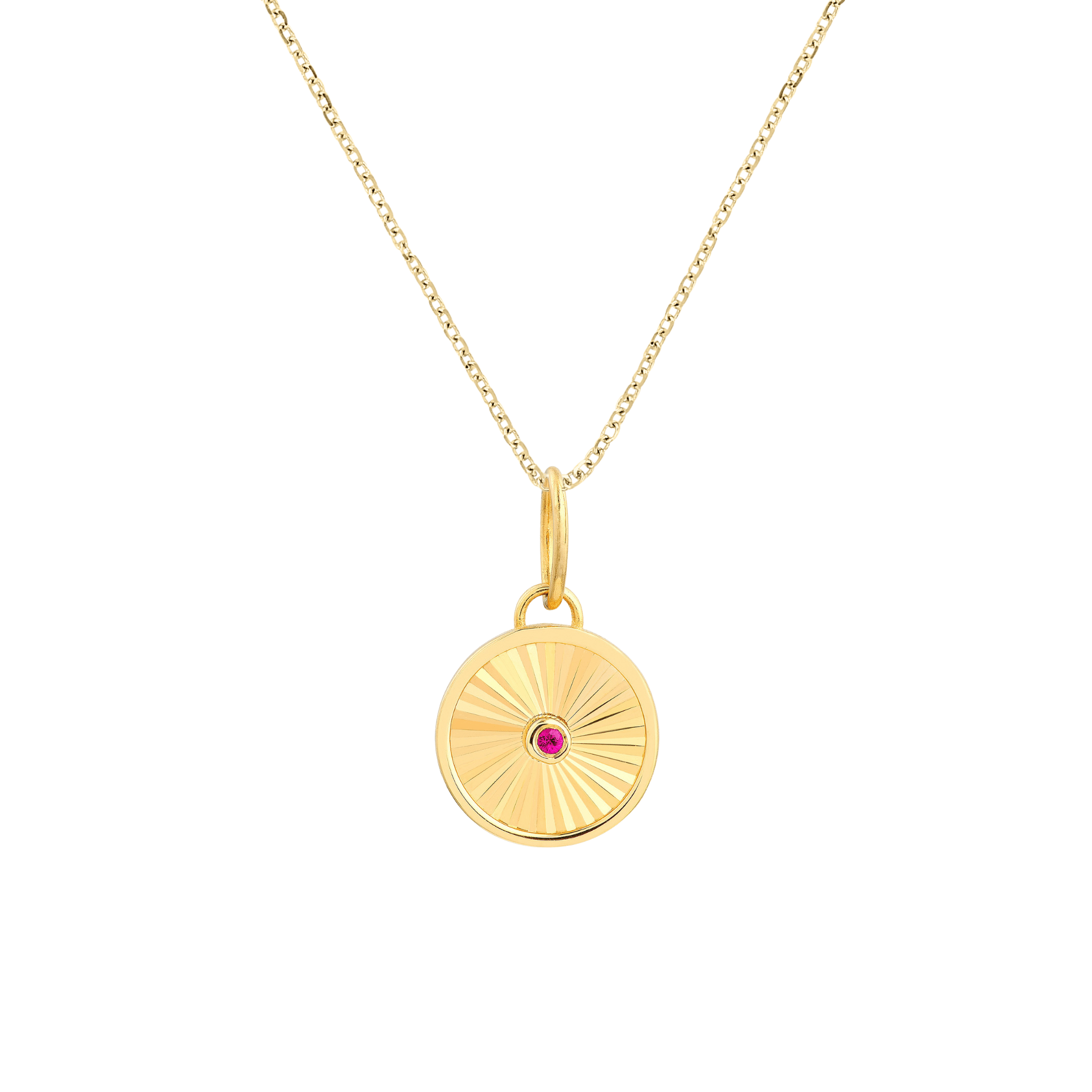 Round Radiant Ruby Pendant