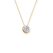 Round Solitaire Bezel Lab Grown Diamond Pendant Necklace (1 ct.)