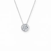Round Solitaire Bezel Lab Grown Diamond Pendant Necklace (1 ct.)