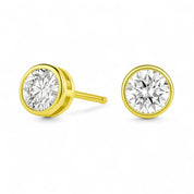 Lab Grown Round Diamond Bezel Stud Earrings
