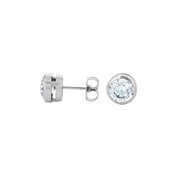 Lab Grown Round Diamond Bezel Stud Earrings