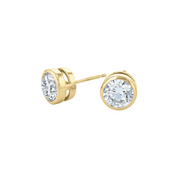 Lab Grown Round Diamond Bezel Stud Earrings