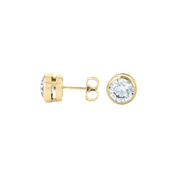 Lab Grown Round Diamond Bezel Stud Earrings