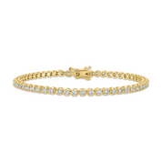 14K gold diamond tennis bracelet with secure clasp, timeless fine jewelry for everyday wear