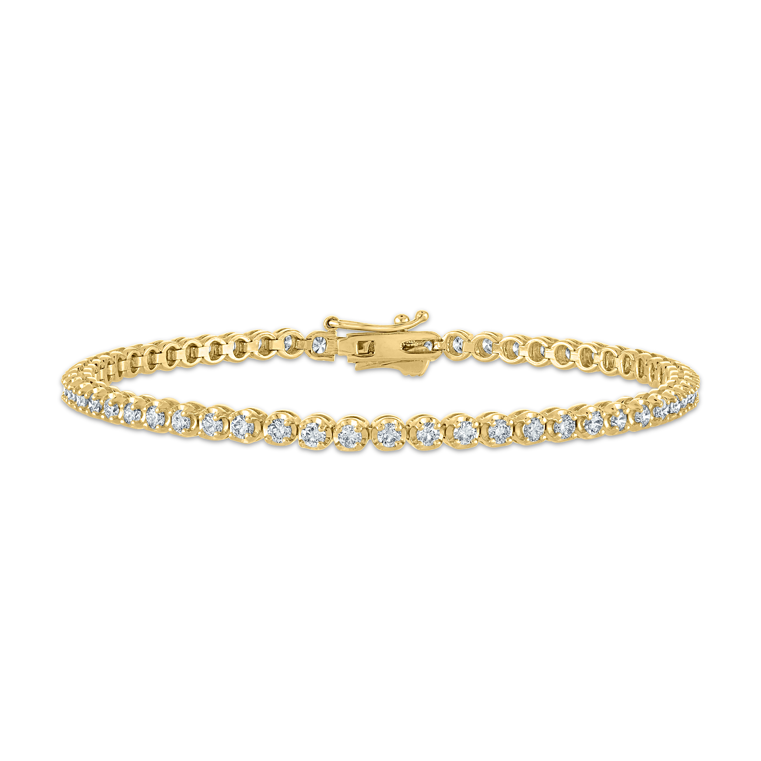 14K gold diamond tennis bracelet with secure clasp, timeless fine jewelry for everyday wear