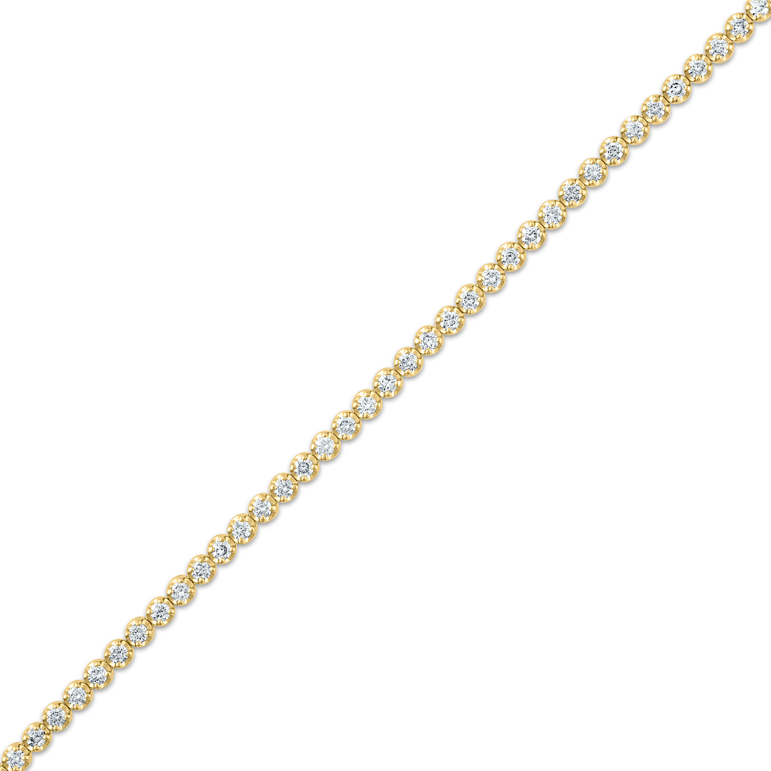 14K gold diamond tennis necklace with round brilliant stones, timeless fine jewelry for everyday wear