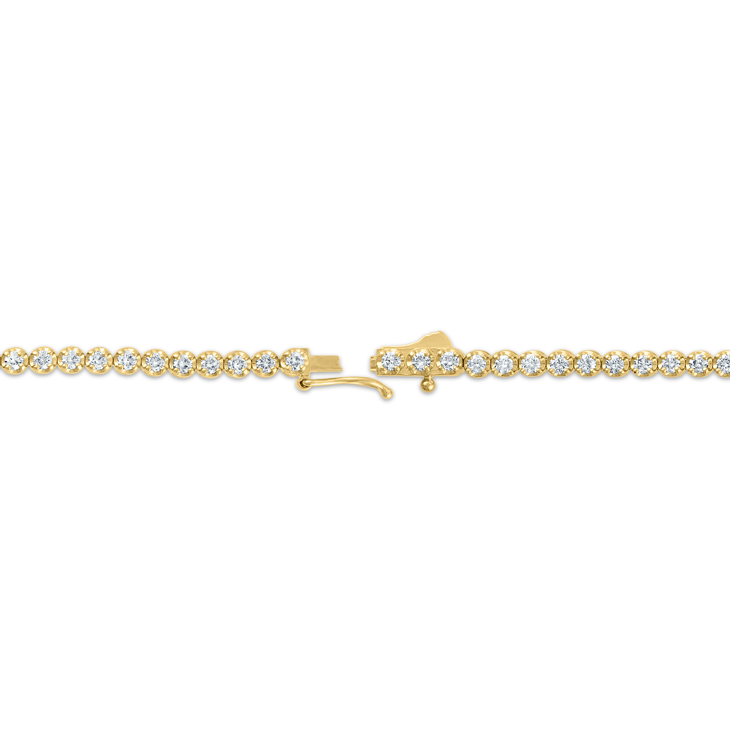 14K gold diamond tennis bracelet with secure clasp, timeless fine jewelry for everyday wear