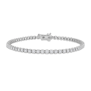 Elegant diamond tennis bracelet in 14K white gold, timeless fine jewelry for everyday wear