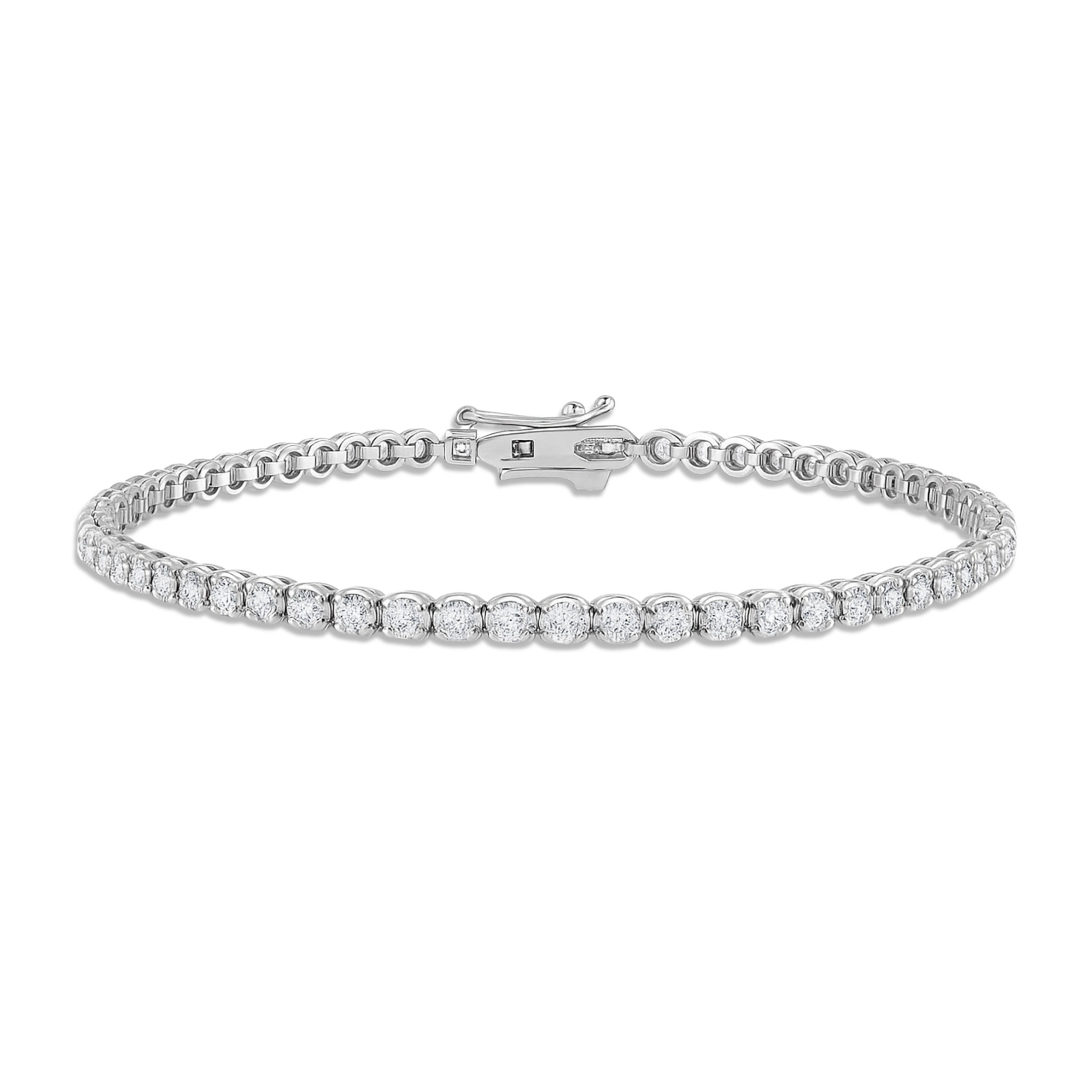 Elegant diamond tennis bracelet in 14K white gold, timeless fine jewelry for everyday wear