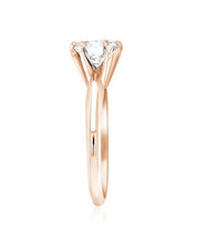Six-Prong Round Diamond Solitaire Engagement Ring in 14k Rose Gold
