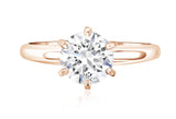 Six-Prong Round Diamond Solitaire Engagement Ring in 14k Rose Gold