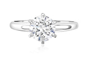 Six-Prong Round Diamond Solitaire Engagement Ring in 14k White Gold