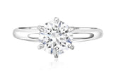 Six-Prong Round Diamond Solitaire Engagement Ring in 14k White Gold