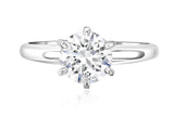Six-Prong Round Diamond Solitaire Engagement Ring in 14k White Gold