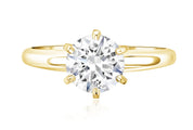 Six-Prong Round Diamond Solitaire Engagement Ring in 14k Yellow Gold