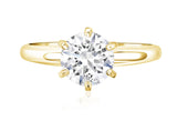 Six-Prong Round Diamond Solitaire Engagement Ring in 14k Yellow Gold