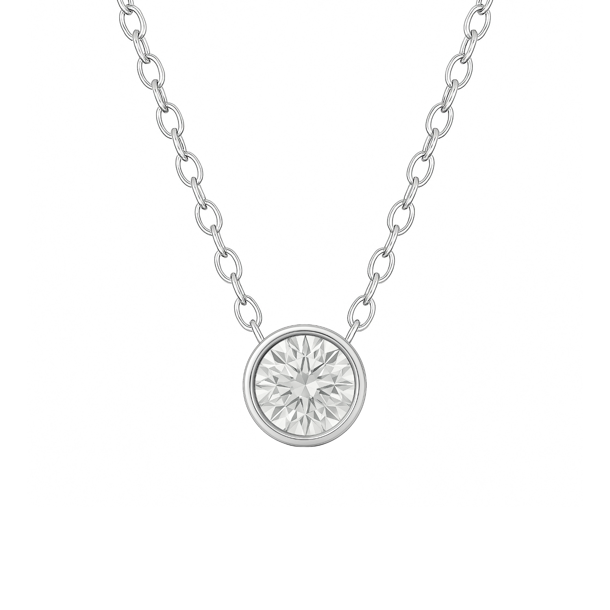 Solitaire Bezel Lab Grown Diamond Pendant Necklace (1 ct.)