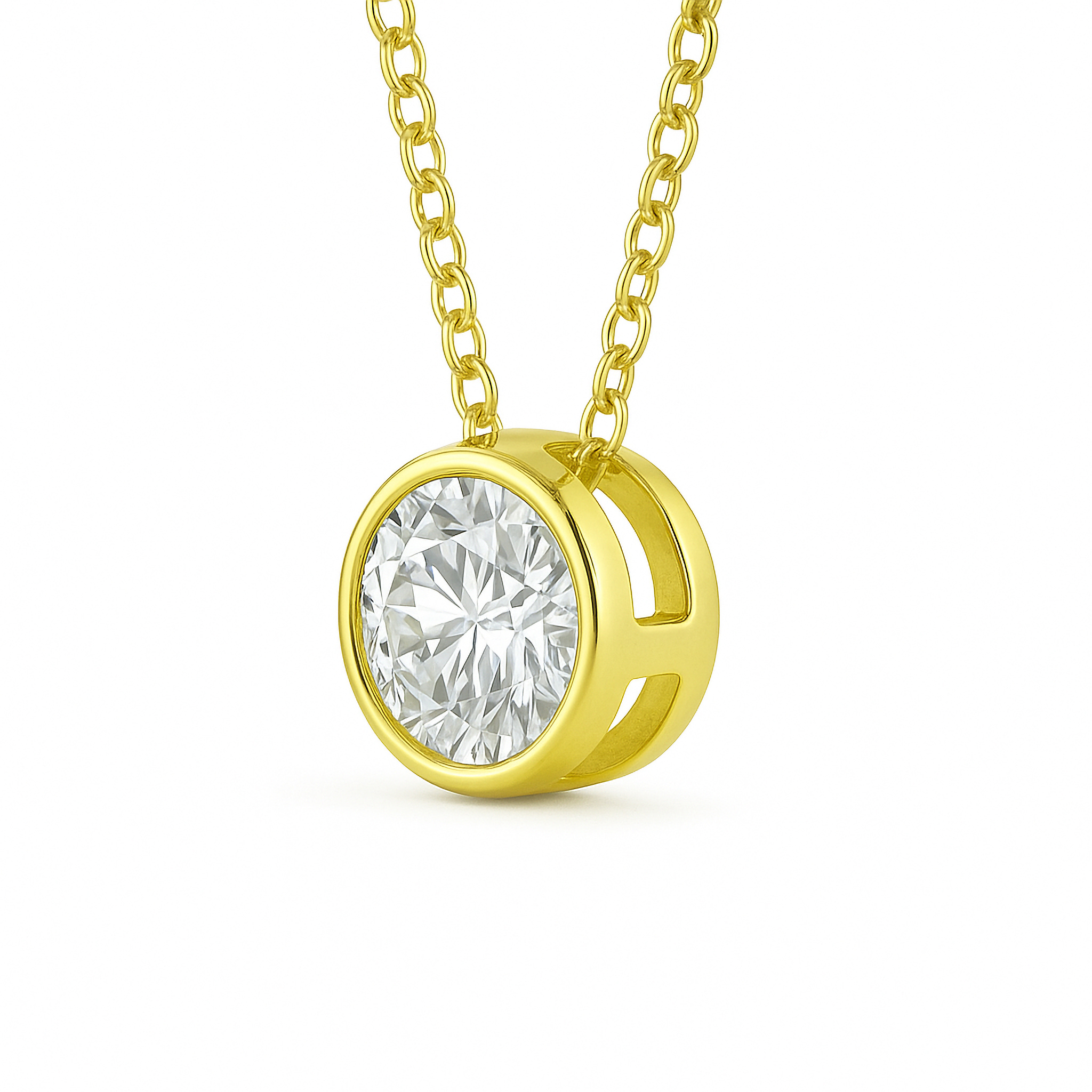 Solitaire Bezel Lab Grown Diamond Pendant Necklace (1 ct.)