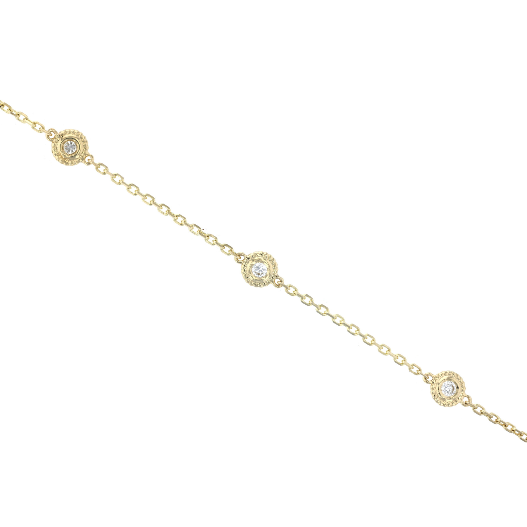 Stationed Bezel Set Diamond Bracelet - Iris + Mill