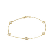 Stationed Bezel Set Diamond Bracelet - Iris + Mill