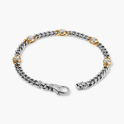 14K gold and silver chain bracelet with diamond accents, timeless fine jewelry for everyday wear