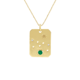 Taurus Zodiac Emerald Constellation Pendant Necklace