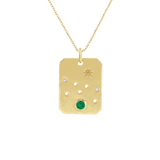 Taurus Zodiac Emerald Constellation Pendant Necklace