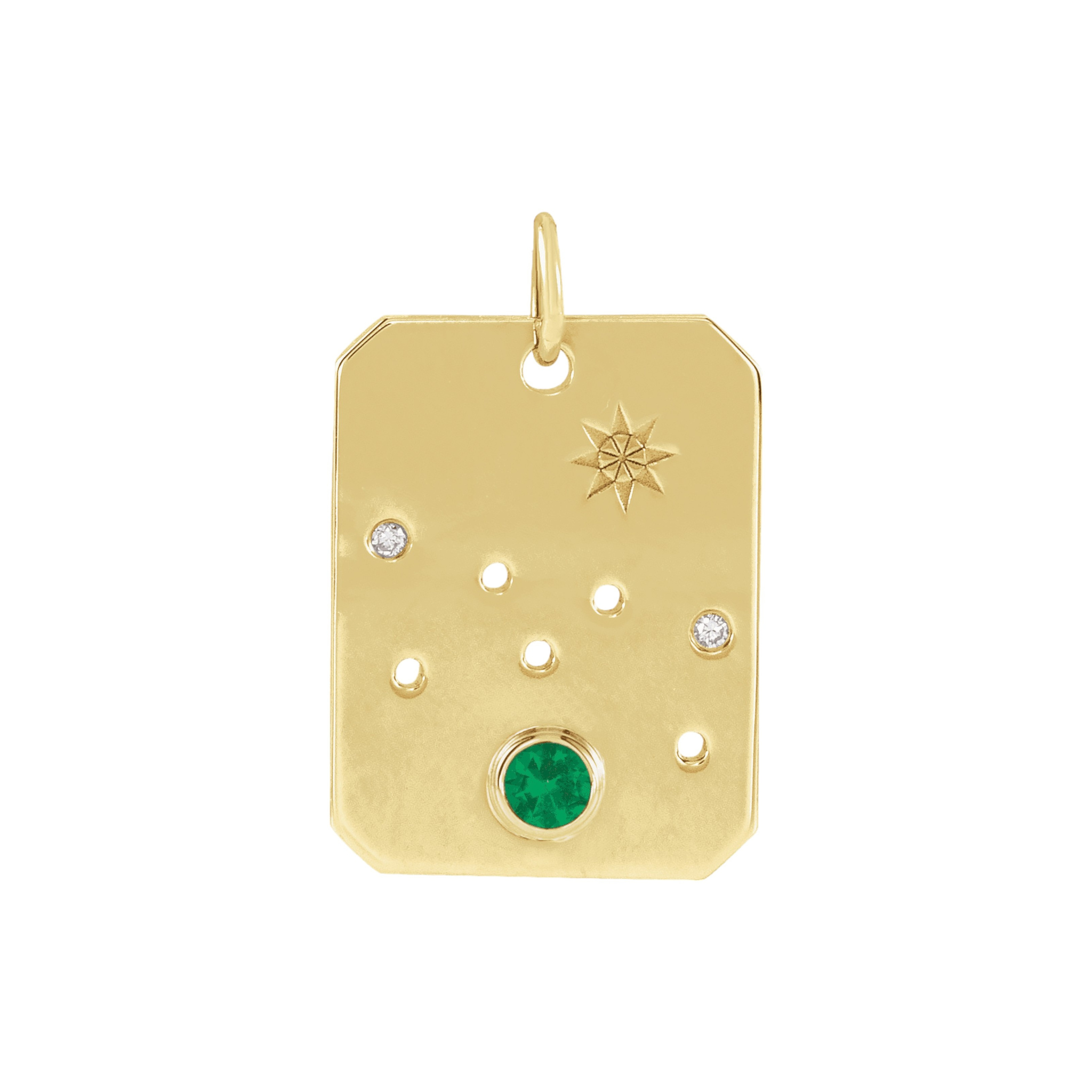 Taurus Zodiac Emerald Constellation Pendant Necklace