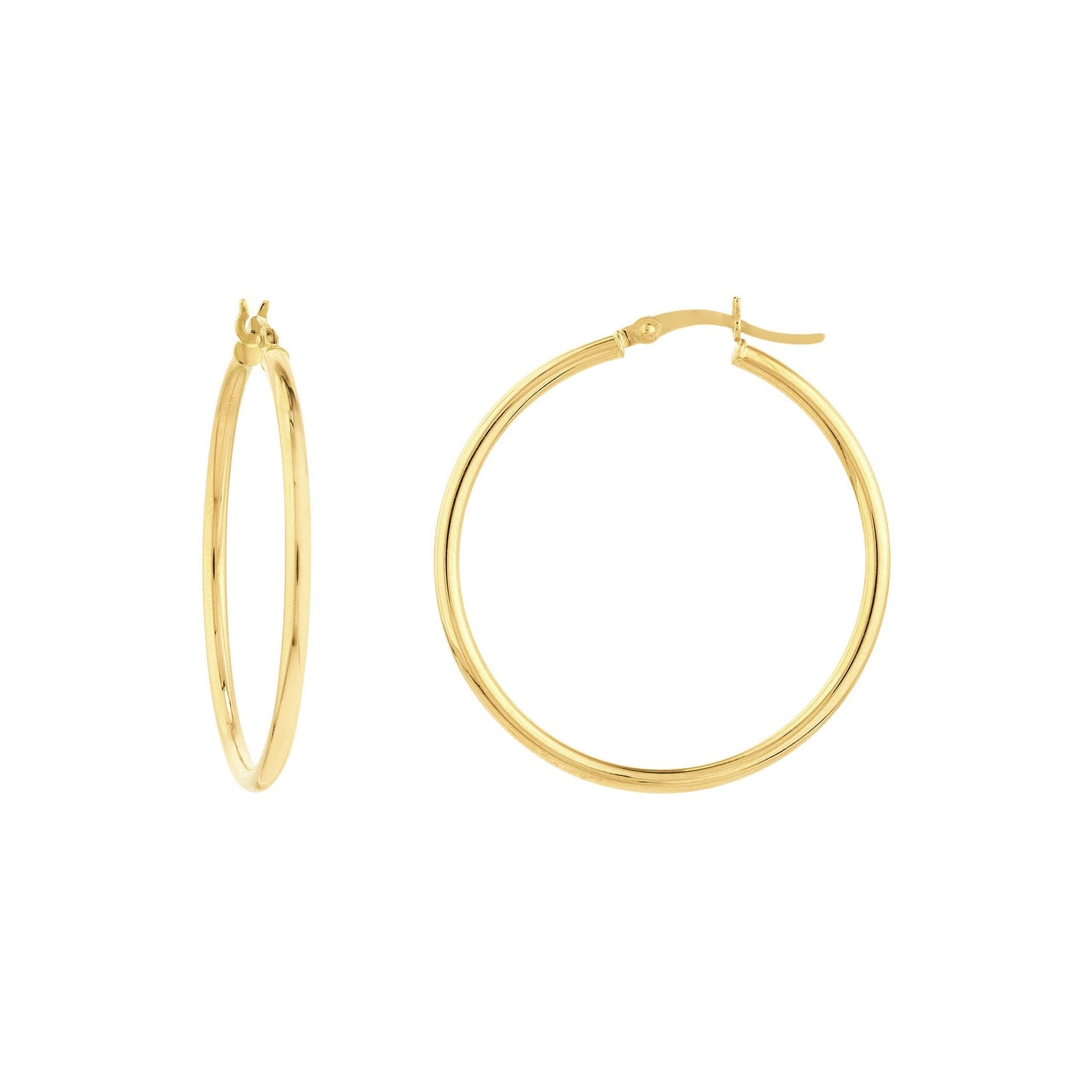 Thin Gold Hoop Earrings (2mm)
