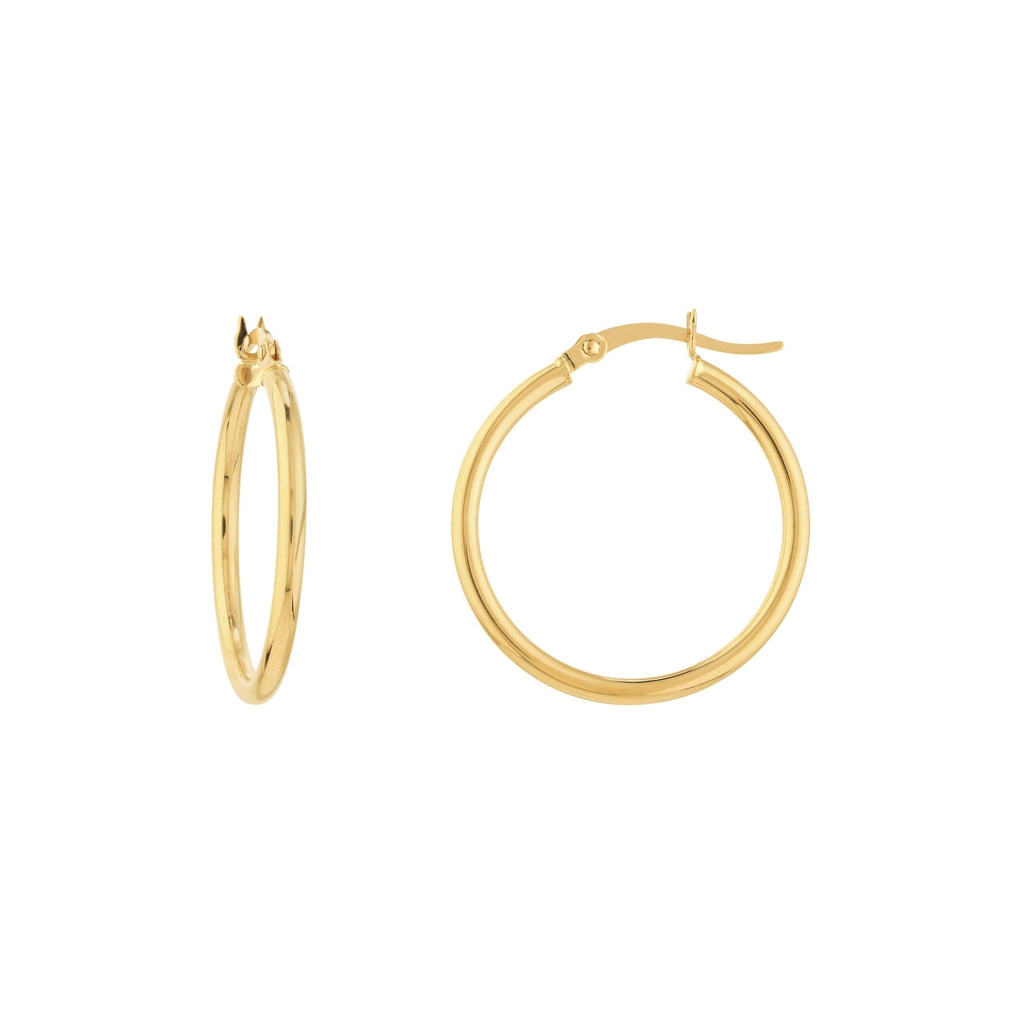 Thin Gold Hoop Earrings (2mm)