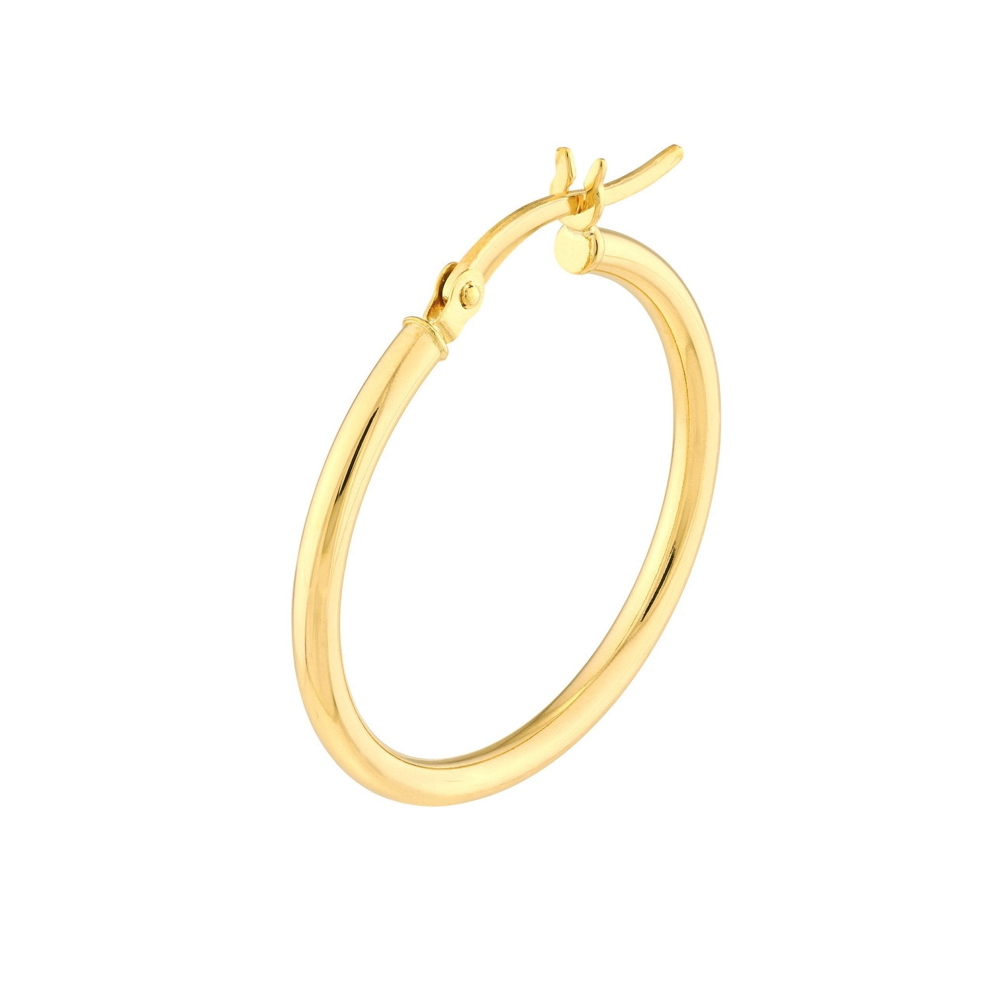 Thin Gold Hoop Earrings (2mm)