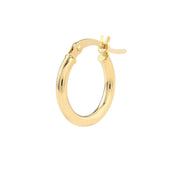 14K gold hoop earring with secure clasp, timeless fine jewelry for everyday wear