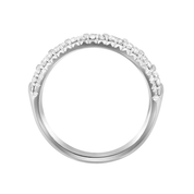 Elegant 14K gold diamond eternity band with sparkling pavé setting, perfect for everyday wear or special occasions.