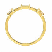 14K gold ring with three baguette diamonds, timeless fine jewelry for everyday wear