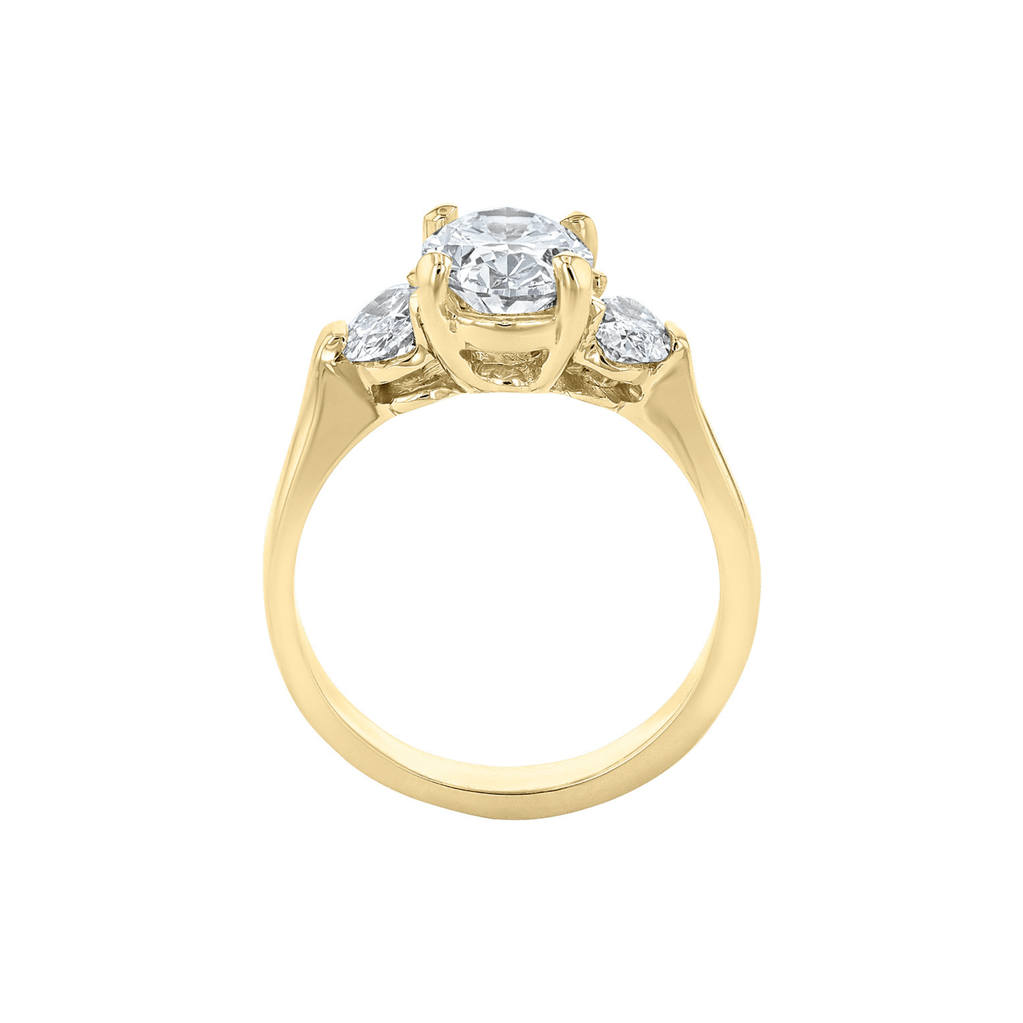 Three-stone Lab Grown Oval Diamond Ring