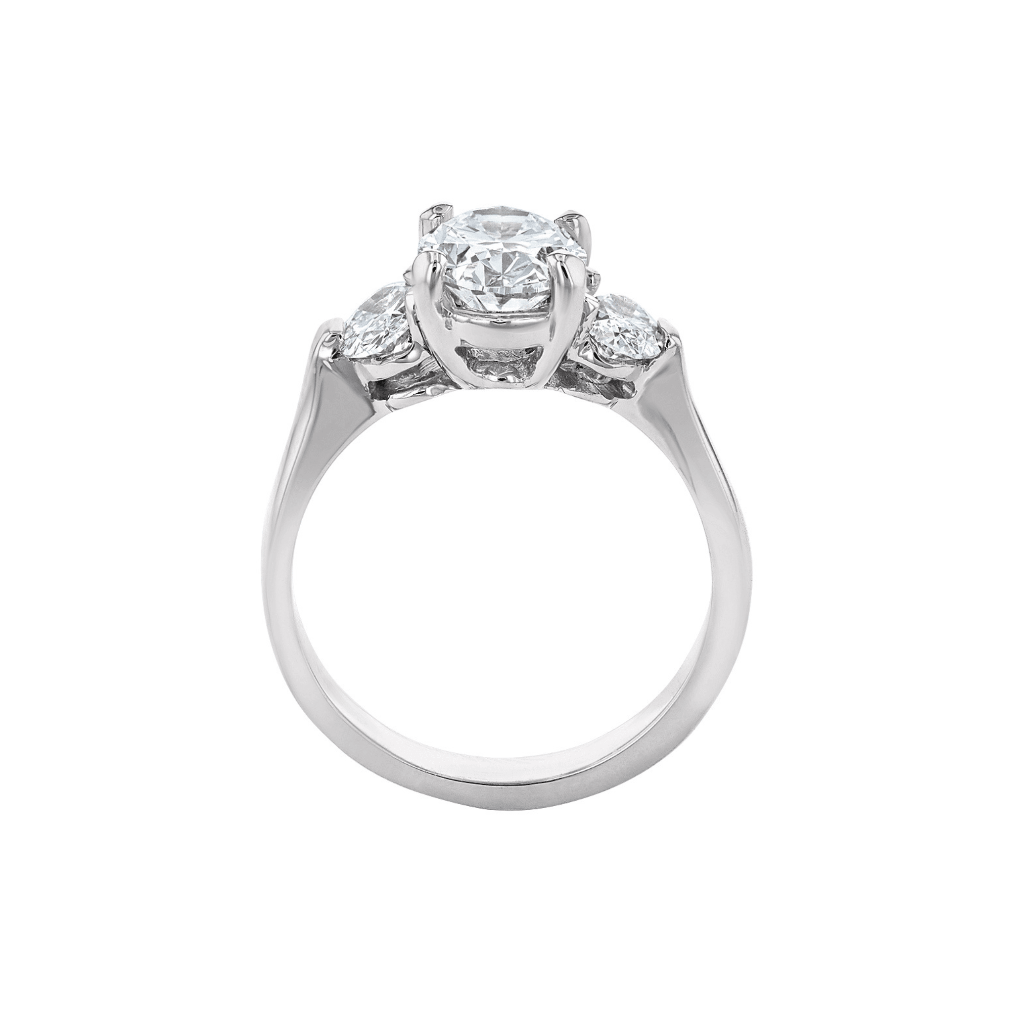 Three-stone Lab Grown Oval Diamond Ring