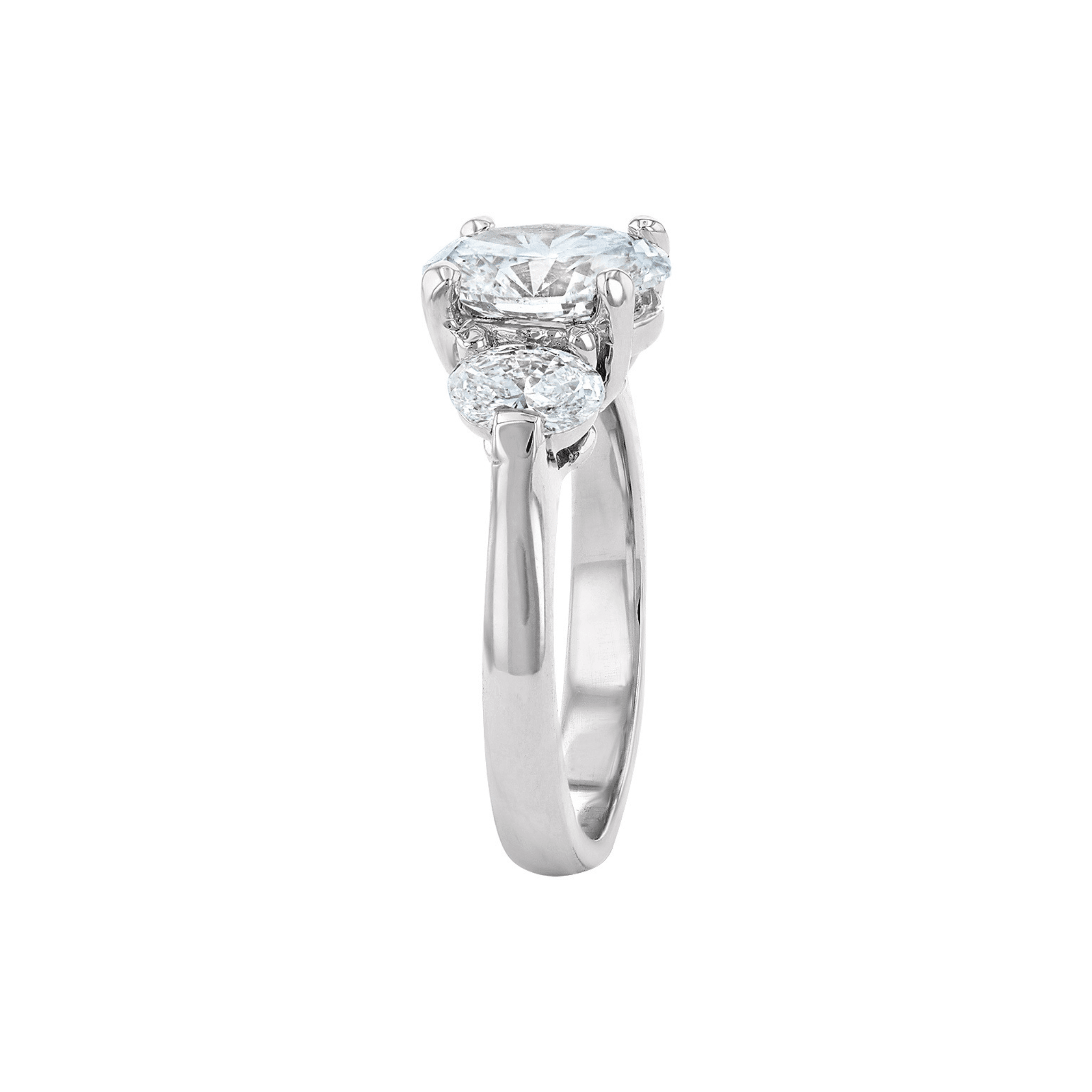 Three-stone Lab Grown Oval Diamond Ring