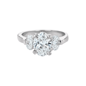 Three-stone Lab Grown Oval Diamond Ring