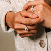 Three-stone Lab Grown Oval Diamond Ring