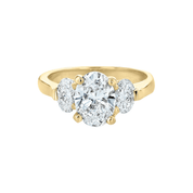 Three-stone Lab Grown Oval Diamond Ring