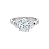 Three-stone Lab Grown Oval Diamond Ring