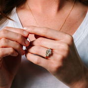 Three-stone Lab Grown Oval Diamond Ring