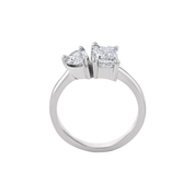 Toi Et Moi Emerald and Pear Diamond Ring