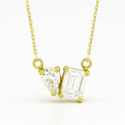 Toi Et Moi Pear and Emerald Lab Grown Diamond Pendant Necklace