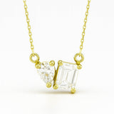 Toi Et Moi Pear and Emerald Lab Grown Diamond Pendant Necklace