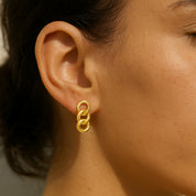 14K gold chain link earring, timeless fine jewelry for everyday wear