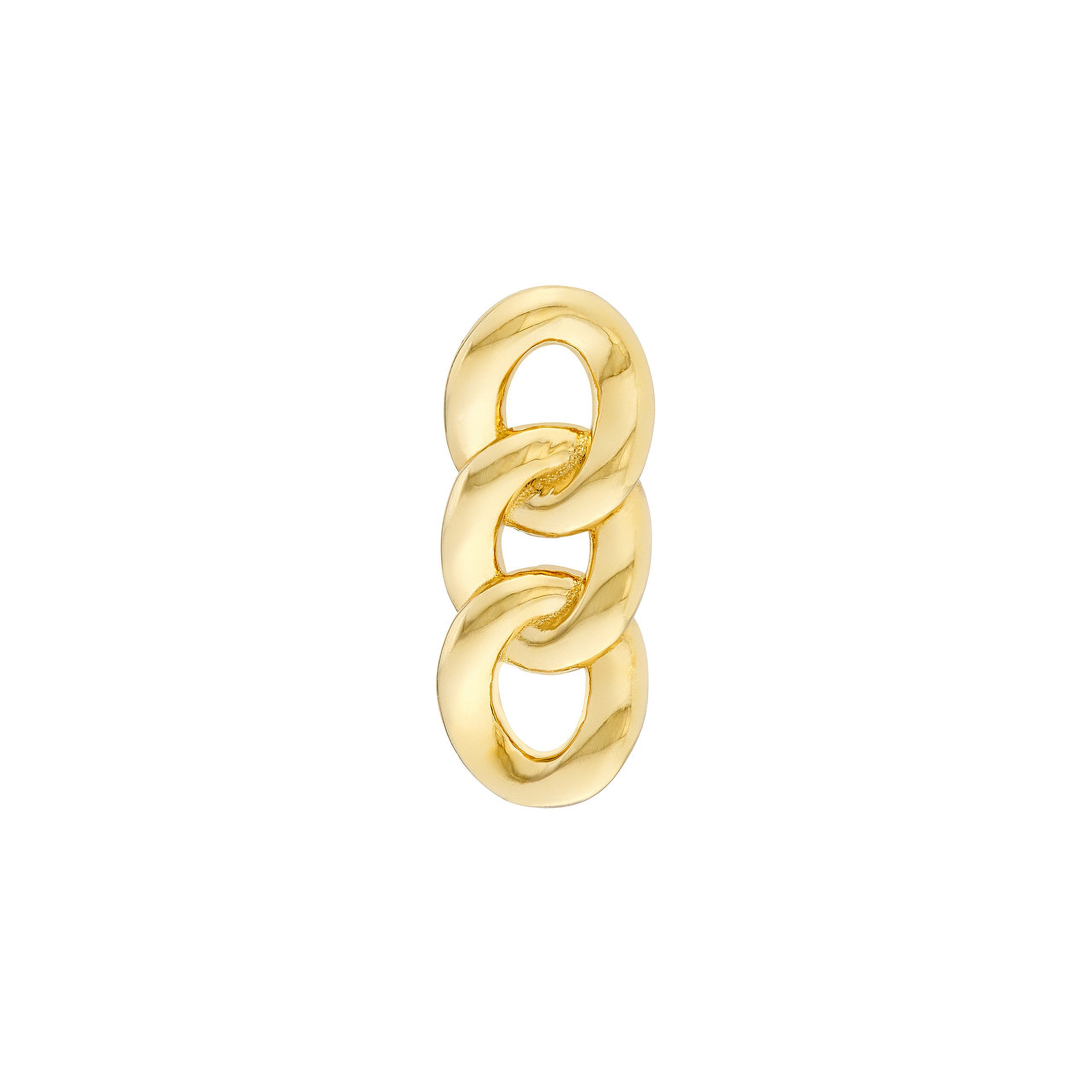 14K gold chain link earring, timeless fine jewelry for everyday wear